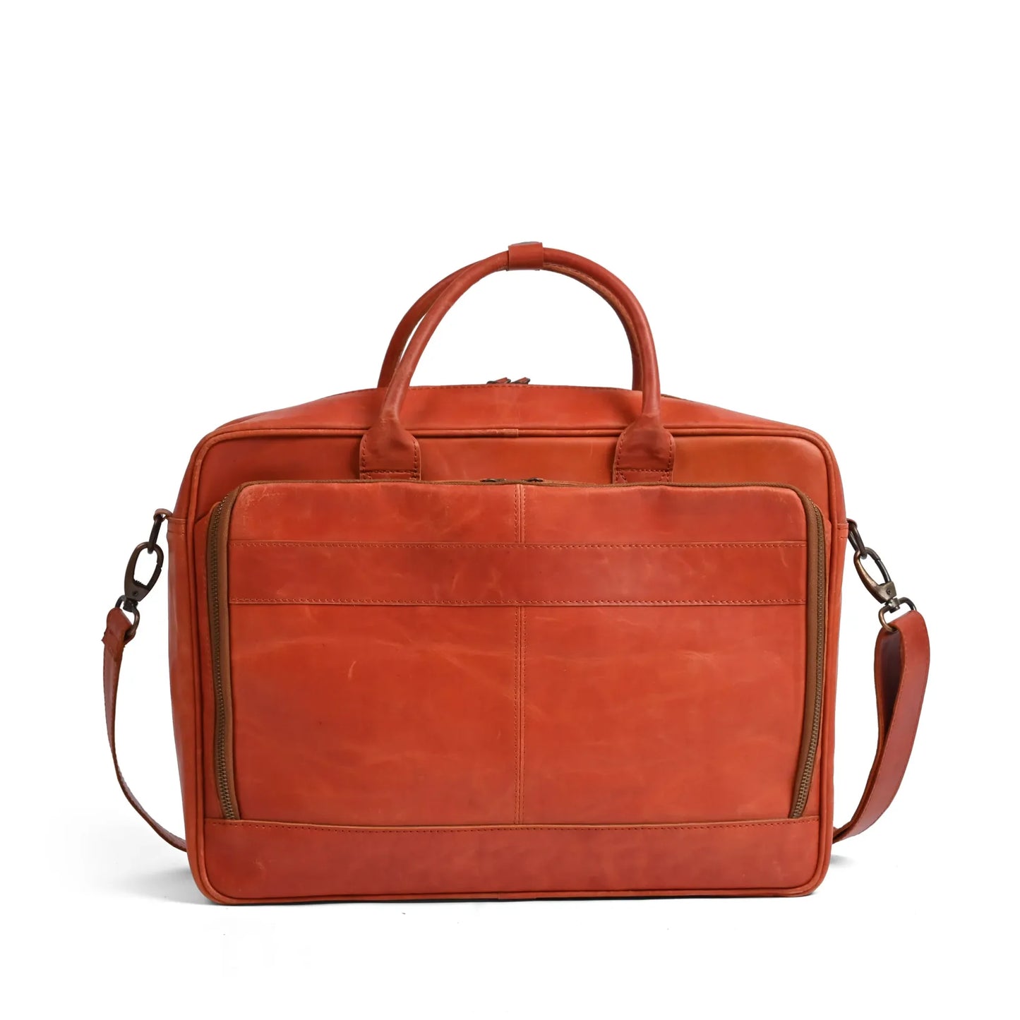 15.6 / 16 Inch Tan Leather Business Laptop Bag Premium Leather Briefcase