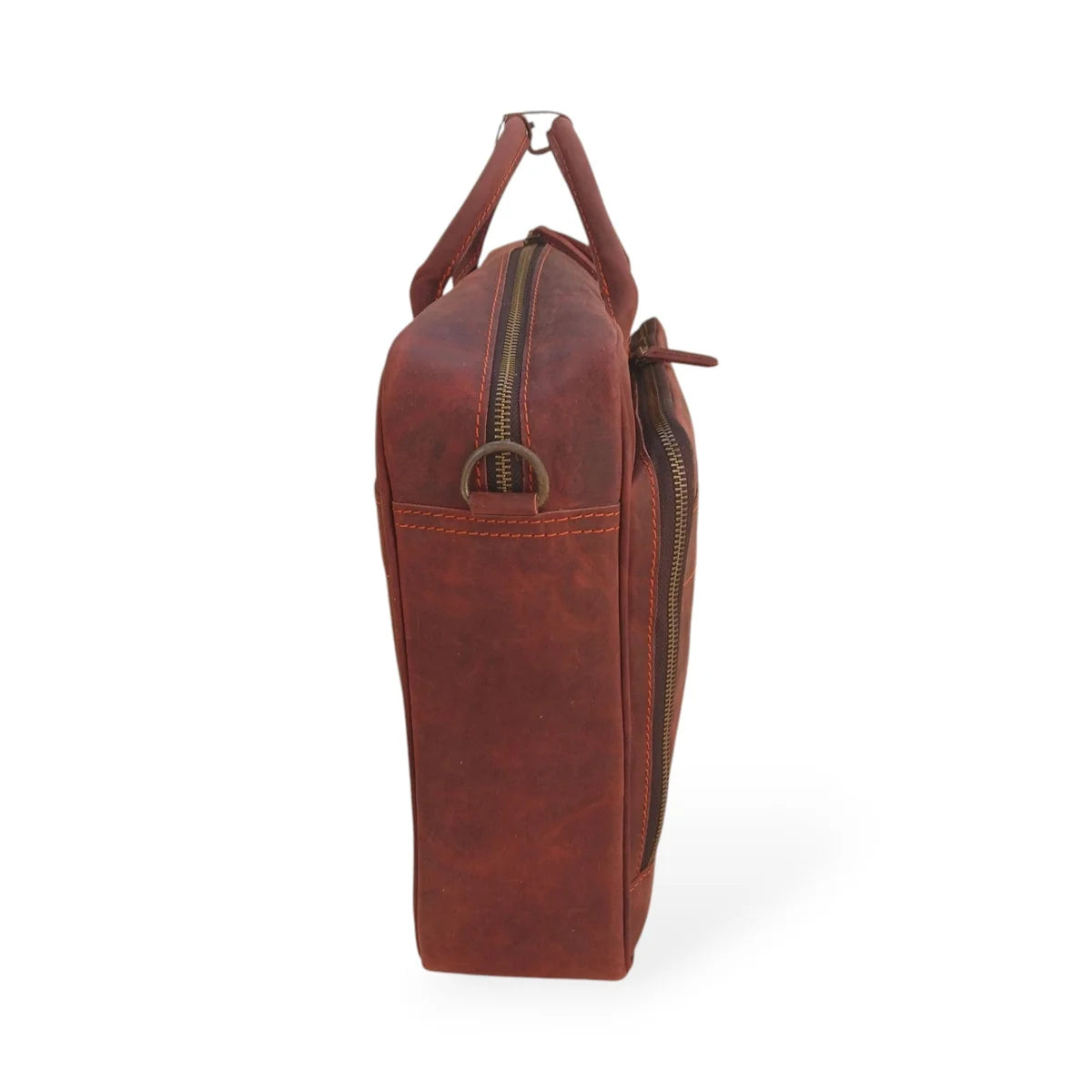 15.6 / 16 Inch Reddish Brown Leather Business Laptop Bag Premium Cow Leather