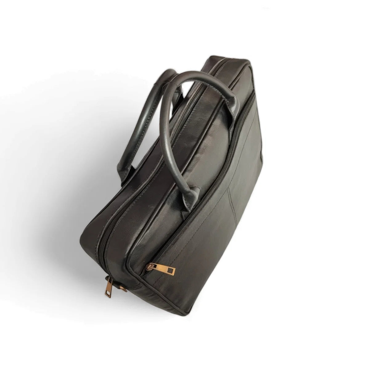 Black Leather Laptop Bag for Men | 15" Premium Messenger Work Bag