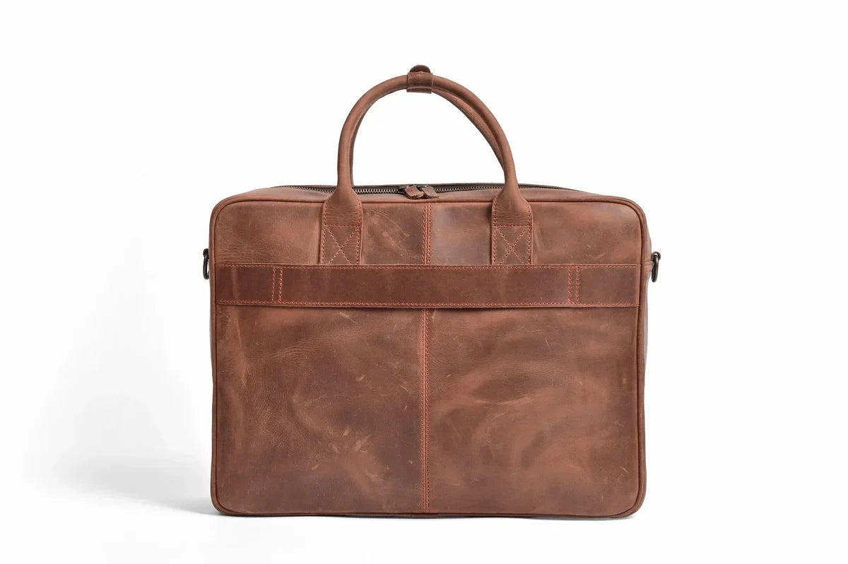 Premium Crazy Horse Leather 14, 15, 16-inch Laptop Bag, Handmade Satchel