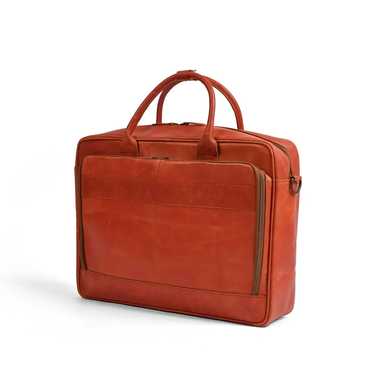 15.6 / 16 Inch Tan Leather Business Laptop Bag Premium Leather Briefcase