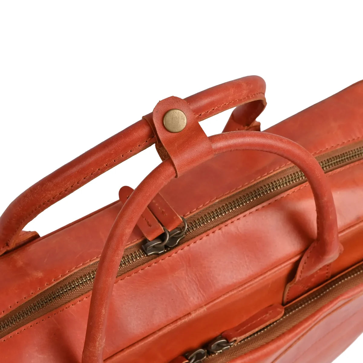 15.6 / 16 Inch Tan Leather Business Laptop Bag Premium Leather Briefcase