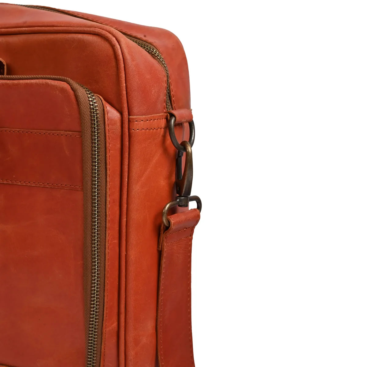 15.6 / 16 Inch Tan Leather Business Laptop Bag Premium Leather Briefcase